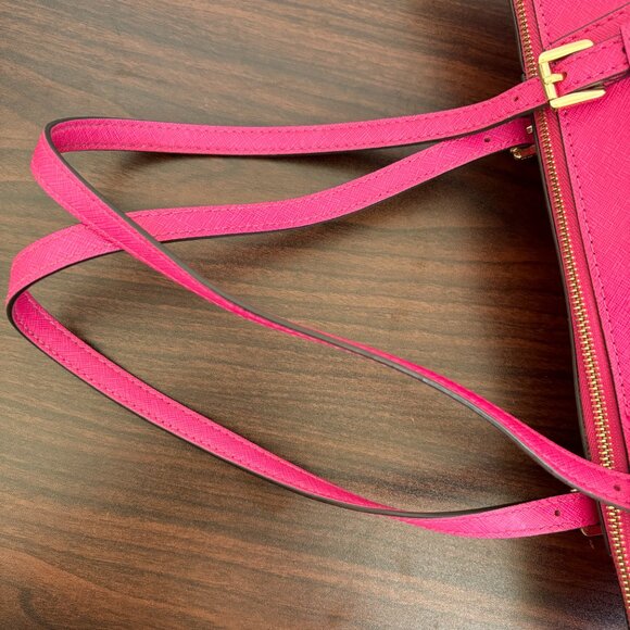 Michael Kors Jet Set Saffiano Leather Large Tote Pink - Picture 15 of 16